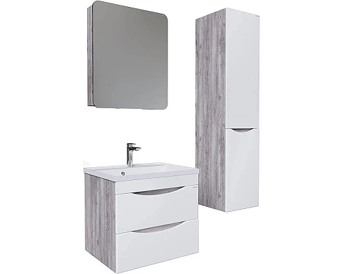 Приобрести Тумба с раковиной бетон пайн/белый глянец 60,3 см Grossman Талис 106010 + 4627173210164 в магазине сантехники Santeh-Crystal.ru