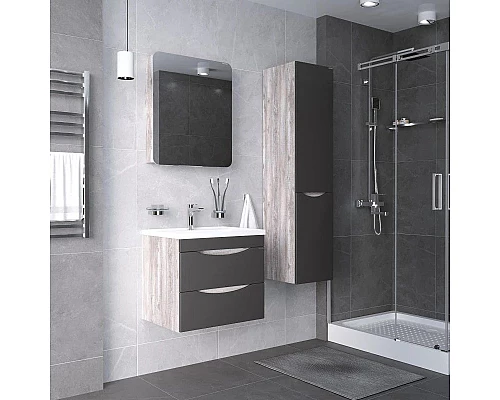 Приобрести Тумба с раковиной бетон пайн/графит матовый 60,3 см Grossman Талис 106008 + 4627173210164 в магазине сантехники Santeh-Crystal.ru