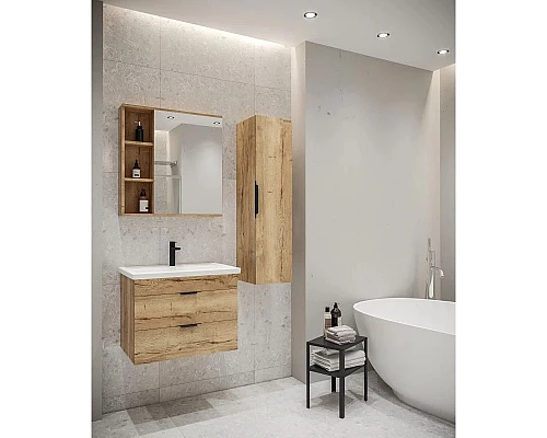 Заказать Комплект мебели дуб галифакс 71 см Grossman Форта 107003 + 15840 + 207002 в магазине сантехники Santeh-Crystal.ru