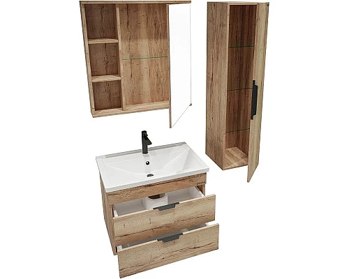 Заказать Комплект мебели дуб галифакс 71 см Grossman Форта 107003 + 15840 + 207002 в магазине сантехники Santeh-Crystal.ru