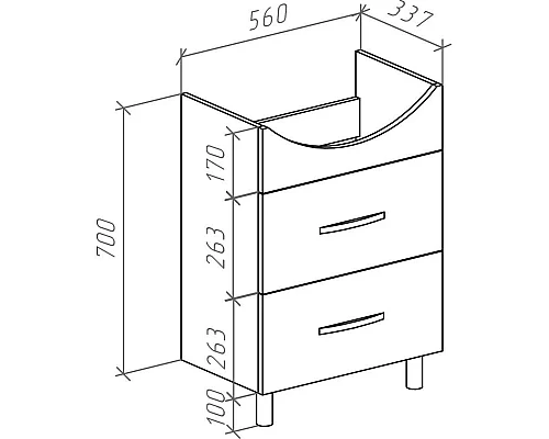 Заказать Тумба с раковиной белый глянец 60,5 см Bellezza Анкона 4639609110016 + 4690311009951 в магазине сантехники Santeh-Crystal.ru