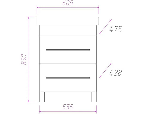 Заказать Тумба белый глянец 55,5 см Onika Олимп 106039 в магазине сантехники Santeh-Crystal.ru