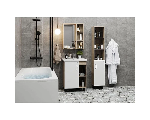 Приобрести Тумба дуб сонома/белый матовый 56,2 см Onika Тимбер 106140 в магазине сантехники Santeh-Crystal.ru