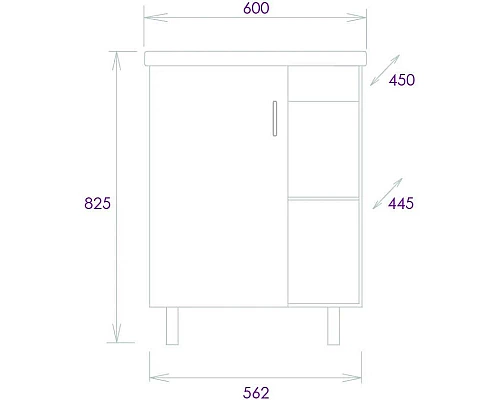 Приобрести Тумба дуб сонома/белый матовый 56,2 см Onika Тимбер 106140 в магазине сантехники Santeh-Crystal.ru