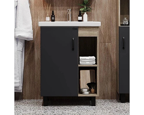 Заказать Тумба дуб сонома/серый матовый 56,2 см Onika Тимбер 106141 в магазине сантехники Santeh-Crystal.ru