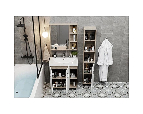 Купить Тумба дуб сонома/белый матовый 66 см Onika Тимбер 107056 в магазине сантехники Santeh-Crystal.ru