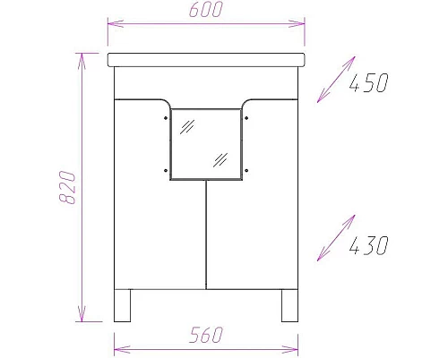 Заказать Тумба белый глянец 56 см Onika Флорена 106050 в магазине сантехники Santeh-Crystal.ru