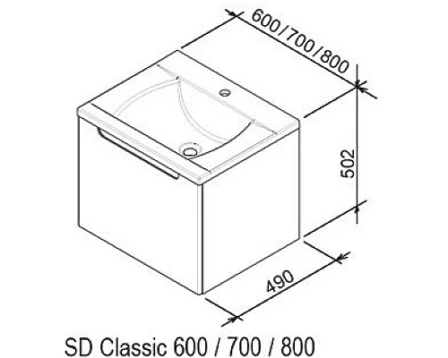 Купить Тумба 80 см береза/белый Ravak SD Classic 800 R X000000306 в магазине сантехники Santeh-Crystal.ru