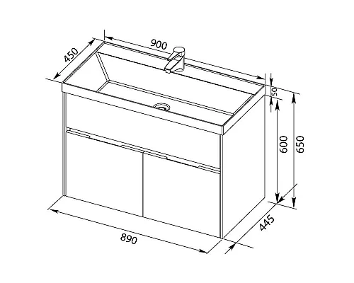 Приобрести Тумба белый 89 см Aquanet Латина 00179449 в магазине сантехники Santeh-Crystal.ru