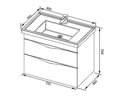 Приобрести Тумба бежевый 75,5 см Aquanet Эвора 00184022 в магазине сантехники Santeh-Crystal.ru