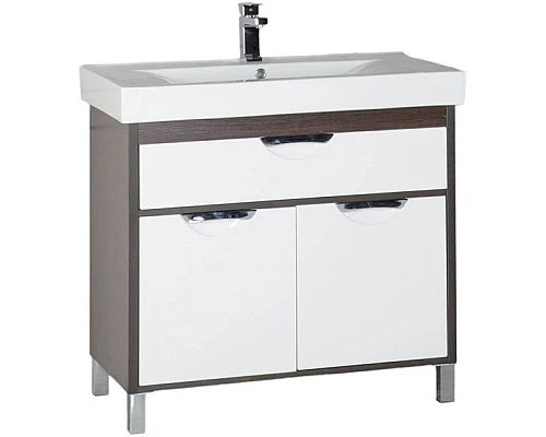 Приобрести Тумба белый/венге 88 см Aquanet Гретта 00177068 в магазине сантехники Santeh-Crystal.ru