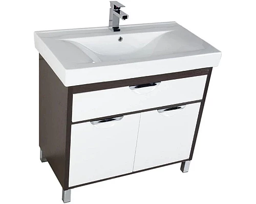 Приобрести Тумба белый/венге 88 см Aquanet Гретта 00177068 в магазине сантехники Santeh-Crystal.ru