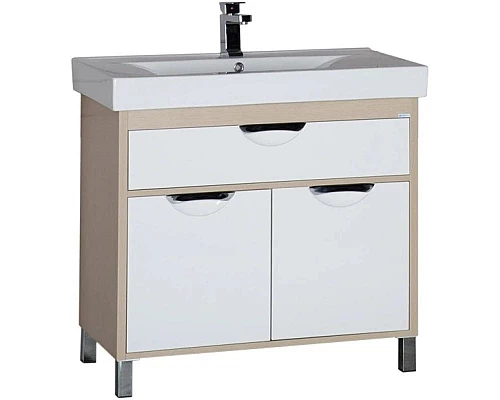 Заказать Тумба белый/светлый дуб 88 см Aquanet Гретта 00177069 в магазине сантехники Santeh-Crystal.ru