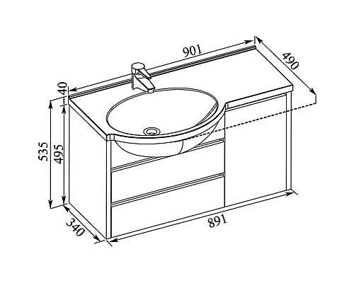 Приобрести Тумба белый 89,1 см Aquanet Лайн 00164936 в магазине сантехники Santeh-Crystal.ru
