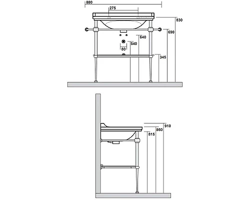 Купить Консоль для раковины бронза Kerasan Waldorf 9197K3br в магазине сантехники Santeh-Crystal.ru