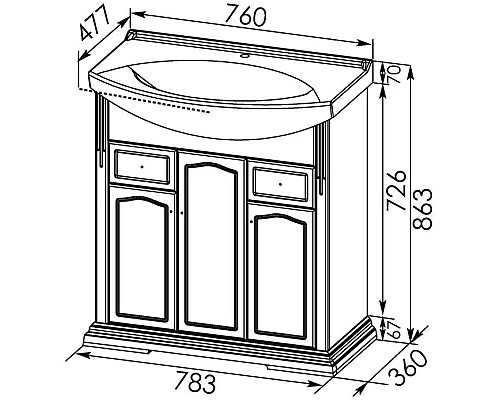Приобрести Тумба белый 78,3 см Aquanet Лагуна 00175299 в магазине сантехники Santeh-Crystal.ru