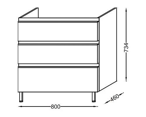 Заказать Тумба светло-коричневый глянец 80 см Jacob Delafon Vox EB2048-RA-G80 в магазине сантехники Santeh-Crystal.ru