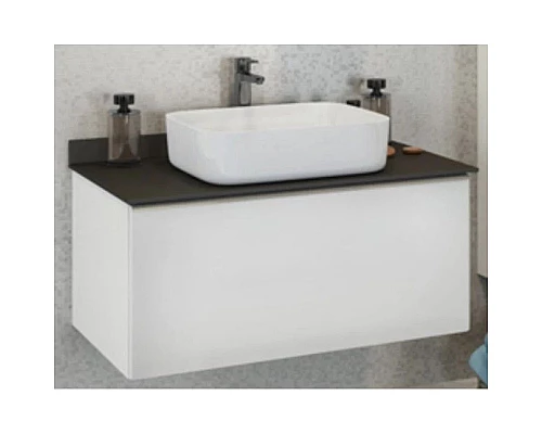 Купить Тумба с раковиной белый глянец 90 см Comforty Милан 00004137131 в магазине сантехники Santeh-Crystal.ru