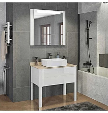 Тумба с раковиной белый глянец 90 см Comforty Лондон 00004138840