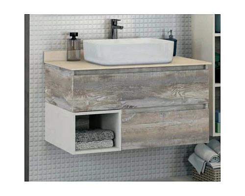 Заказать Тумба с раковиной дуб бежевый 90 см Comforty Прага 00004137445 в магазине сантехники Santeh-Crystal.ru