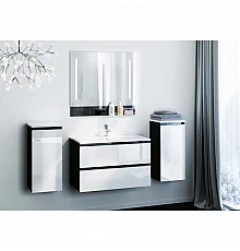 Тумба белый глянец/черный глянец 90 см Astra-Form Альфа 020410