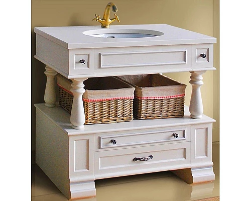 Заказать Тумба с раковиной слоновая кость состаренная 95 см Atoll Джулия в магазине сантехники Santeh-Crystal.ru