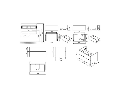Купить Тумба белый глянец/береза 76 см Ravak Rosa II X000001294 в магазине сантехники Santeh-Crystal.ru