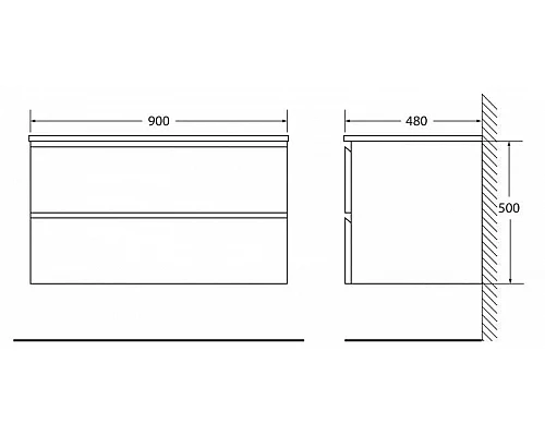 Купить Тумба Polissandro 90 см BelBagno Luce LUCE-900-2C-SO-PL в магазине сантехники Santeh-Crystal.ru