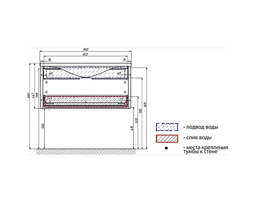 Заказать Тумба капучино/белый глянец 89 см Marka One Romb У67845 в магазине сантехники Santeh-Crystal.ru