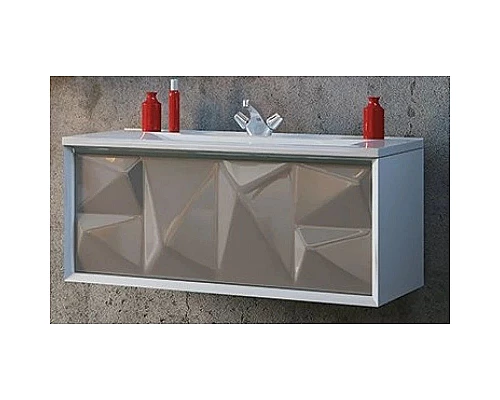 Заказать Тумба капучино/белый глянец 89 см Marka One Romb У67845 в магазине сантехники Santeh-Crystal.ru