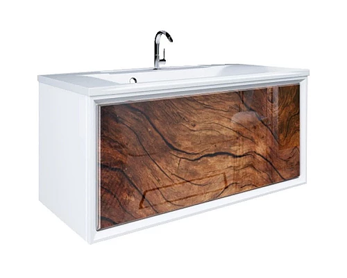 Заказать Тумба дерево/белый глянец 89 см Marka One Seattle У72807 в магазине сантехники Santeh-Crystal.ru