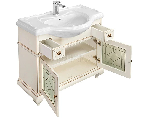 Купить Тумба Беатриче 85 слоновая кость патина Aquaton 1A191701BEM60 в магазине сантехники Santeh-Crystal.ru