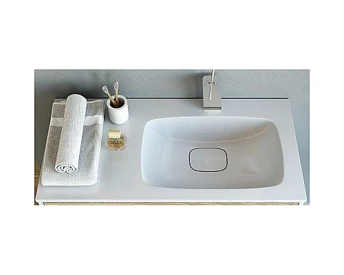 Купить Тумба с раковиной белый глянец/дуб сонома 91,8 см Aqwella 5 Stars Miami SETMai.01.09/R/Mal.09.04.D-R в магазине сантехники Santeh-Crystal.ru