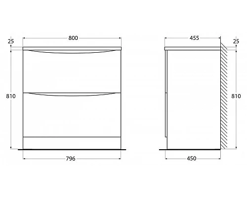 Купить Тумба Pino Scania 79,6 см BelBagno Acqua ACQUA-800-2C-PIA-PS в магазине сантехники Santeh-Crystal.ru
