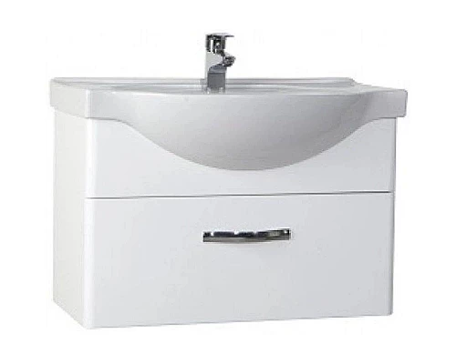 Приобрести Тумба с раковиной белый глянец 79,5 см Bellezza Анкона 4639613190011 + 4690311008985 в магазине сантехники Santeh-Crystal.ru