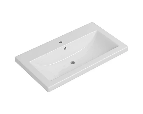 Купить Тумба с раковиной черный глянец/белый глянец 80 см Bellezza Пегас 4630413270040 + 4690311045416 в магазине сантехники Santeh-Crystal.ru