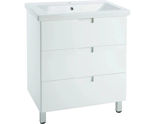 Приобрести Тумба с раковиной белый глянец 80 см Bellezza Пегас 4630413140015 + 4690311045416 в магазине сантехники Santeh-Crystal.ru