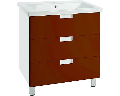 Приобрести Тумба с раковиной красный глянец/белый глянец 80 см Bellezza Пегас 4630413140039 + 4690311045416 в магазине сантехники Santeh-Crystal.ru