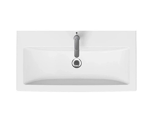 Купить Тумба с раковиной черный глянец/белый глянец 89,5 см Bellezza Пегас 4630415140044 + 5902115715303 в магазине сантехники Santeh-Crystal.ru