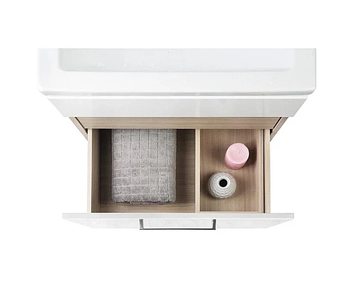 Приобрести Тумба с раковиной белый глянец 80 см IDDIS Mirro New NMIR80Wi95K в магазине сантехники Santeh-Crystal.ru