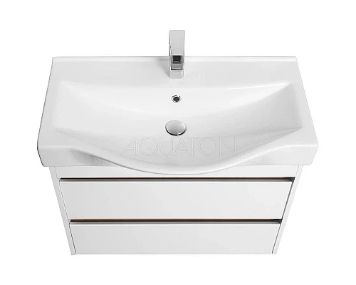 Приобрести Тумба белый глянец/дуб эндгрейн 76 см Акватон Нортон 1A248901NT010 в магазине сантехники Santeh-Crystal.ru