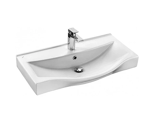 Заказать Тумба с раковиной белый глянец/дуб эндгрейн 80 см Акватон Нортон 1A2489K0NT010 в магазине сантехники Santeh-Crystal.ru