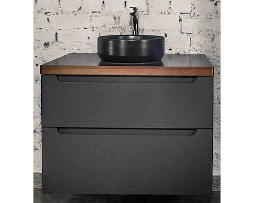 Купить Тумба серый матовый 80 см Jorno Wood Wood.01.80/P/GR + Wood.06.80/DW в магазине сантехники Santeh-Crystal.ru