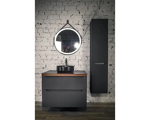 Купить Тумба серый матовый 80 см Jorno Wood Wood.01.80/P/GR + Wood.06.80/DW в магазине сантехники Santeh-Crystal.ru