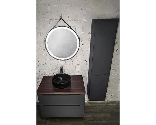 Купить Тумба серый матовый 80 см Jorno Wood Wood.01.80/P/GR + Wood.06.80/DW в магазине сантехники Santeh-Crystal.ru