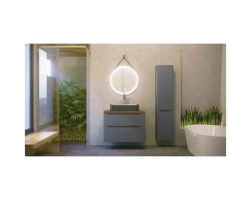 Купить Тумба серый матовый 80 см Jorno Wood Wood.01.80/P/GR + Wood.06.80/DW в магазине сантехники Santeh-Crystal.ru