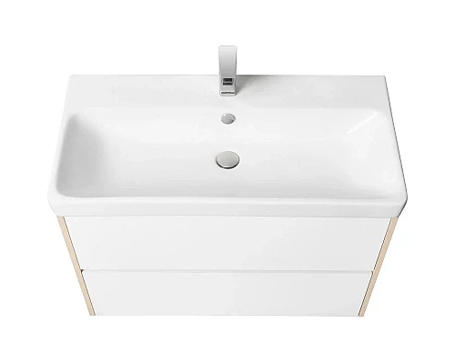 Приобрести Тумба белый глянец/дуб верона 88,2 см Акватон Сканди 1A251901SDB20 в магазине сантехники Santeh-Crystal.ru