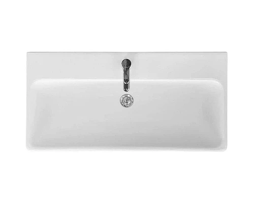 Приобрести Тумба с раковиной белый глянец/дуб верона 90 см Акватон Сканди 1A2519K0SDB20 в магазине сантехники Santeh-Crystal.ru