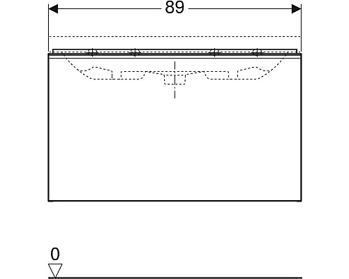 Приобрести Тумба темно-серый глянец/темно-серый матовый 89 см Geberit Acanto 500.616.JK.2 в магазине сантехники Santeh-Crystal.ru