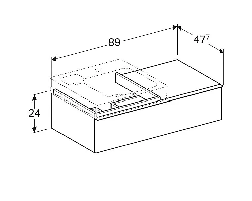 Купить Тумба темно-серый матовый 89 см Geberit iCon 841491000 в магазине сантехники Santeh-Crystal.ru